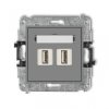 MINI Gniazdo podwójne 2xUSB-AA 3.0 szary mat 27MGUSB-6