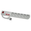 Przedłużacz przeciwprzepięciowy 6-gniazd z/u 3m szary PSF-603