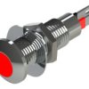 Lampka kontrolna do montażu panelowego 24V dc, czerwona 8.1mm LED Faston, oczko lutownicze Marl