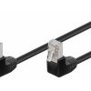 Kabel Patchcord CAT 5e U/UTP (2x90°) RJ45/RJ45 0,25m czarny