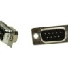 Wtyk; D-Sub; Canon 9p; 9 torów; na przewód; lutowany; proste; czarny; plastik; skręcane; RoHS