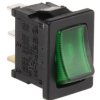 Przełącznik kołyskowy Wł.-wył. podświetlany 10 A SPST Zielony RS PRO