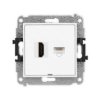 MINI Mechanizm gniazda pojedynczego HDMI 2.0 + gniazda komp. poj. 1xRJ45, kat. 5e, 8-stykowy, bez pola opisowego biały mat 25MGH