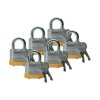 Kłódka LOTO stalowa, laminowana, szekla 20 mm, żółta (6 szt.), 814089