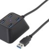 Renkforce RF-3887157 USB-Hub 4 porty USB-A USB 3.0 5 GBit/s z diodą LED statusu czarny 
