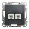 SEDNA DESIGN & ELEMENTS Gniazdo telefoniczne 2xRJ11 czarny antracyt SDD114492 SCHNEIDER ELECTRIC