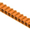 Pin header, 11 pole, pitch 7.62 mm, angled, orange, 1472580000