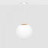 Lampa wisząca ELMO, szklana kula Ø30 cm, biała ze złotymi dodatkami K-5312 Kaja Lighting