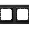 SONATA PRESTIGE Ramka 2 podwójna aluminiowa 4 mm szczotkowany antracyt + ramka czarna R-2RAC/64/25 OSPEL