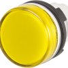 Pushbutton, illuminable, waistband round, yellow, front ring white, mounting Ø 22.3 mm, 46-2T00.10G0.000