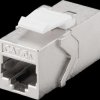 90866 Keystone module Cat.6a STP, RJ45 jack / jack, metal housing