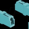 87987 FO coupling, LC simplex female / female, OM3, aqua