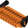 Socket header, 9 pole, pitch 5.08 mm, angled, orange, 1087320000