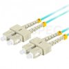 Patchcord światłowodowy MM SC/UPC-SC/UPC duplex 3mm OM3 bezhalogenowy LSOH aqua 5m LANBERG