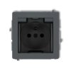DECO Gniazdo bryzgoszczelne z/u (klapka dymna) grafitowy mat 28DGPB-1zdp