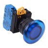 YW1L-A4E10Q0S Blue 22mm Mushroom Maintained Push Button Switch NO IP65 IDEC