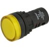 Kontrolka; AD16-22DS/Y-230VAC; 22mm; podświetlenie LED 230V; żółty; śrubowe; czarny; IP40; 38mm; Onpow; RoHS