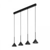 Lampa wisząca czarna na listwie z 3 stożkowymi kloszami CONO BLACK MINI 4 10305 TK Lighting