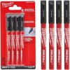 Marker budowlany INKZALL Czarny cienki 0,6mm BLISTER 4 sztuki MILWAUKEE