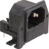 Combination element plug C14, 3 pole, PCB mounting, solder connection, black, PF0030/PC
