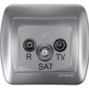 Simon Akord Gniazdo Antenowe Rtv/Sat Aluminium Metalizowane Aasp/26