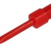 Chwytak pomiarowy; R8-H16E-R; haczykowy; 1,7mm; czerwony; 64mm; wtykany (gniazdo bananowe 2mm); 6A; 60V; brąz fosforowany; ABS;