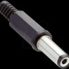 10496 DC power plug, straight, Øi = 2.1 mm, Øa = 5.5 mm, long