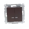 Simon 54 Łącznik bryzgoszczelny świecznikowy IP44, szybkozłącza, z podświetleniem brąz mat DW5BL.01/46