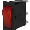 MK1029R Przełącznik kołyskowy, czerwony, jednobiegunowy 230V ON-OFF [SPST] otwór montażowy: 27,2x12,2mm