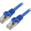 Patch cord S/FTP, Cat 6a, RJ45 wtyk z obu stron, linka, Cu, 2m PP6A-LSZHCU-B-2M