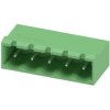 Pin header, 5 pole, pitch 5 mm, angled, green, 1757501