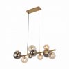 Lampa wisząca VILLA kolor złoty/szary, bursztynowy metal/szkło, 10xG9 IP20 MD5918-10-EGN Zuma Line