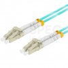 Patchcord światłowodowy MM LC/UPC-LC/UPC duplex 3mm OM3 bezhalogenowy LSOH aqua 0,5m LANBERG