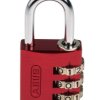 Kłódka bezpieczeństwa średnica szekli: 5mm ABUS Kłódka szyfrowa W budynkach, na zewnątrz aluminiowo-stalowa Czerwony