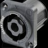 NL2MPXX Speakon panel plug, 2-pin, D-type, black