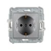 ICON Mechanizm gniazda pojedynczego z uziemieniem SCHUKO 2P+Z z przesłonami srebrny metalik 7IGP-1sp KARLIK