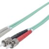 Światłowodowy kabel połączeniowy Intellinet, duplex, wielomodowy, ST / LC, 50/125 µm, OM3, 5 m, turkusowy