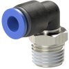 L push-in fitting, 10 bar, plastic/brass, nickel-plated, for hose, 109285