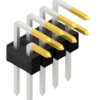 Pin header, 8 pole, pitch 2.54 mm, angled, black, 10056280