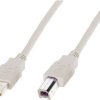 Digitus Kabel USB USB 2.0 Złącze męskie USB-A, Złącze męskie USB-B 1.80 m beżowy konstrukcja okrągła, podwójne ekranowan