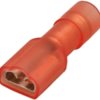 Insulated flat plug sleeve, 6.3 x 0.8 mm, 0.5 to 1.5 mm², copper, tin-plated, red, 96334