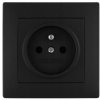 Gniazdo pojedyncze z uziemieniem czarne podtynkowe Wesa LC-13C