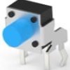 Short-stroke pushbutton, Form A (N/O), 50 mA/24 VDC, unlit , actuator (blue, L 3.25 mm), 1.56 N, THT, 1825027-8