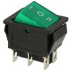 Przełącznik; klawiszowy (kołyskowy); C1570/IRS-203.; ON-OFF-ON; 2 tory; zielony; podświetlenie neonówka 250V; zielony; bistabiln