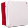 Puszka natynkowa samogasnąca gładka z pokrywą 960 stopni C seria 415A IP56 105x105x55 czerwono-szara EC416C4A /opak. 80/