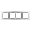 DECO Ramka uniwersalna poczwórna - aluminium szczotkowane (ramka: srebrna spód: grafitowy) 7-11-DRA-4