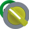 Toggle switch, 2 positions, unlit, groping, waistband round, yellow, front ring gray, 90°, mounting Ø 30.5 mm, ZB5FD405C0