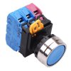 YW4B-A1E21S Blue 22mm Metal Bezel Maintained Push Button Switch 2NO-1NC IP65 IDEC