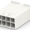 Plug housing, 8 pole, pitch 4.2 mm, straight, white, 1969604-8