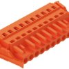 Socket header, 10 pole, pitch 5.08 mm, angled, orange, 231-310/037-000